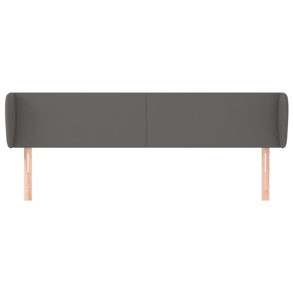 vidaXL Vzglavje z u&scaron;esi sivo 163x23x78/88 cm umetno usnje