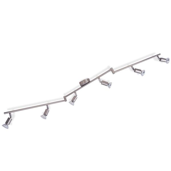 vidaXL Stropna Svetilka s 6 LED Reflektorji Saten Nikelj