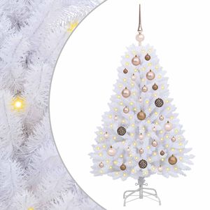 vidaXL Umestno božično drevo Bela 68 x 68 x 120 cm PVC in kovina