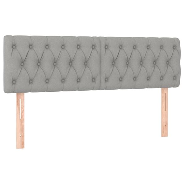 vidaXL Posteljno vzglavje 2 kosa svetlo sivo 72x7x78/88 cm blago