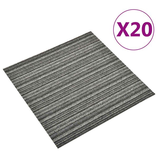 vidaXL Preproga 20 pcs Paprasti antracit 50 x 50 cm 100% polipropilen