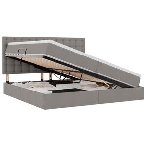 vidaXL Postelja z dodatnim prostorom za shranjevanje in LED osvetlitvijo