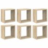 vidaXL Stenske police kockaste 6 kosov sonoma hrast 26x15x26 cm