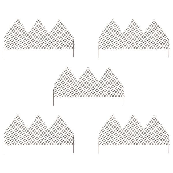 vidaXL Vrtna mrežna ograja 5 kosov 170x105 cm vrba