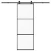 vidaXL Drsna vrata z opremo 76x205 cm ESG steklo in aluminij