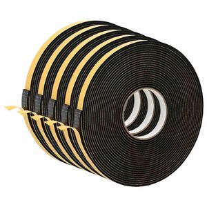 vidaXL Samolepilni pena trak 5 kos Črna 10mm x 10m CR pena