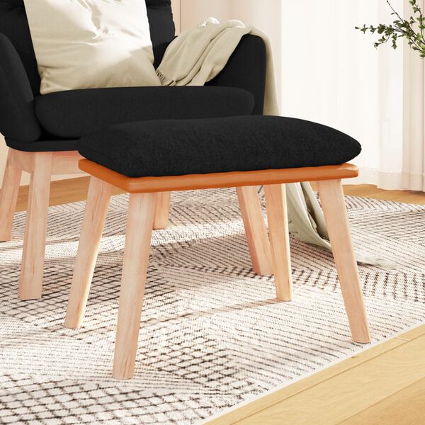 vidaXL Stolček za noge črn 45x29,5x35 cm blago in umetno usnje