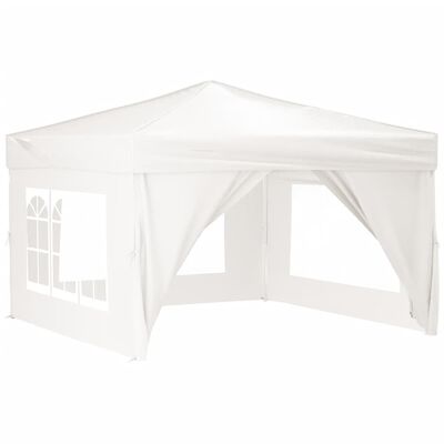 vidaXL Zložljiv vrtni šotor s stranicami bel 3x3 m