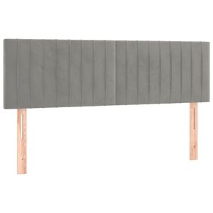 vidaXL Posteljno vzglavje svetlo siva 144x5x78/88 cm žamet