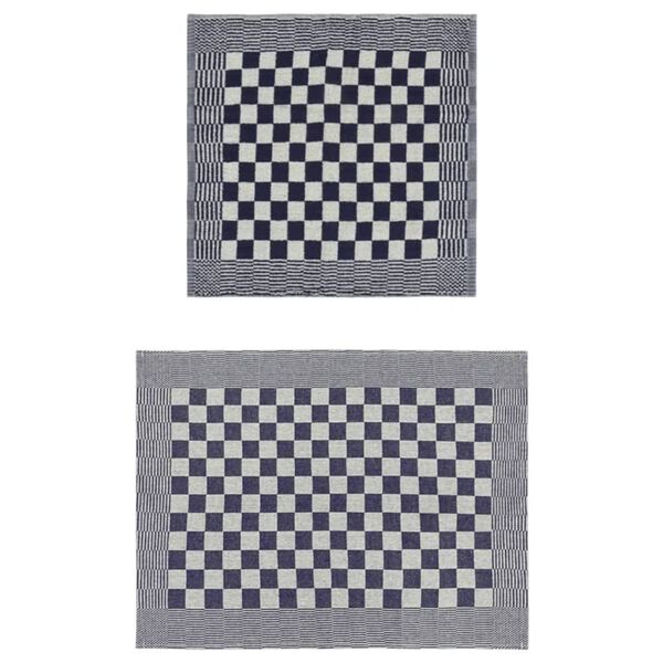 vidaXL Komplet brisač 50-delni moder in bel bombaž