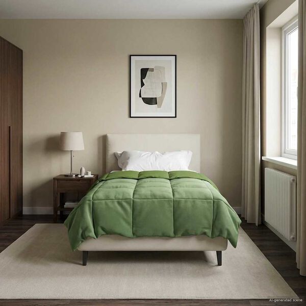 vidaXL Zimska posteljnina &Scaron;onerisan Zelena 155 x 200 cm Mikrovlakna