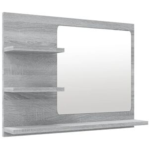 vidaXL Kopalni&scaron;ko ogledalo sivo sonoma 60x10,5x45 cm konstruiran les