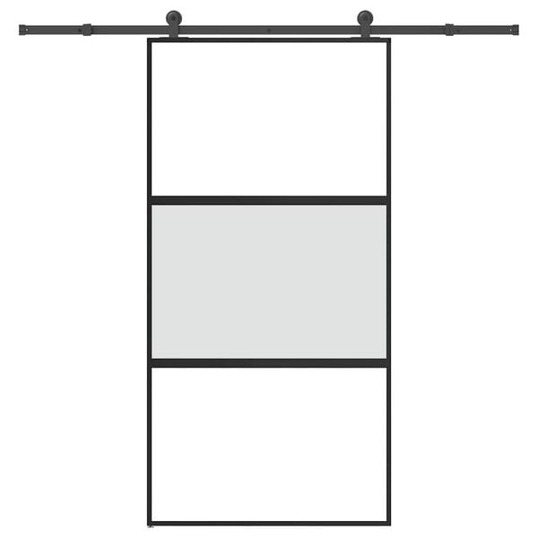 vidaXL Drsna vrata z opremo 102,5x205 cm kaljeno steklo in aluminij