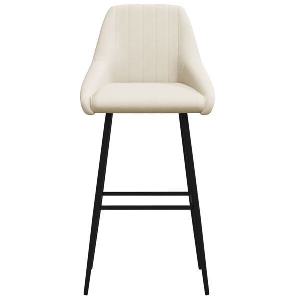 vidaXL Barski stolčki 2 kosa krem žamet