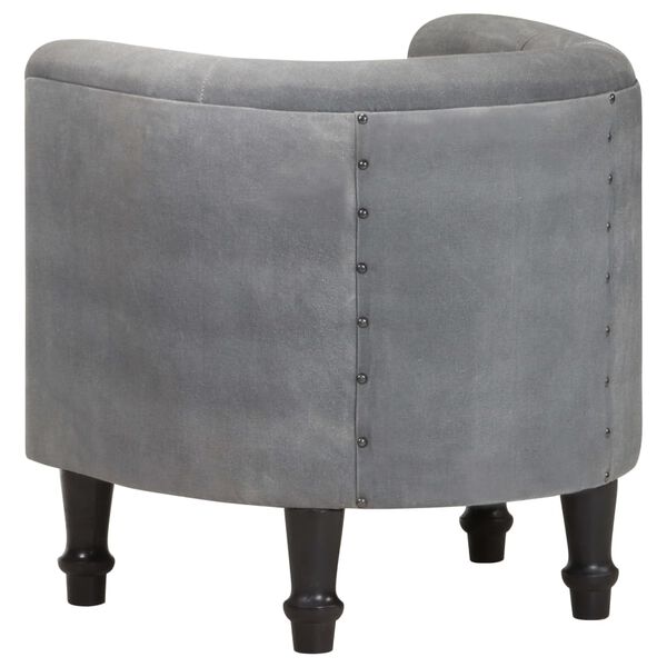 vidaXL Tubast stol črno pravo usnje in trden mangov les