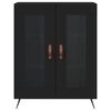 vidaXL Visoka komoda črna 69,5x34x180 cm inženirski les