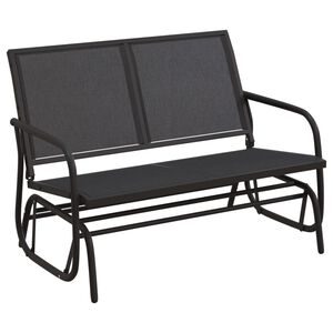 vidaXL Vrtna drsna klop črna 120,5x76x86,5 cm tekstilen in jeklo