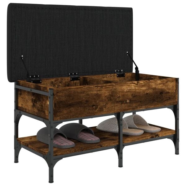 vidaXL Klop za čevlje dimljen hrast 82x42x45 cm inženirski les