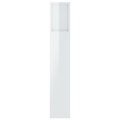 vidaXL Vzglavna omarica visok sijaj bela 200x18,5x104,5 cm