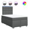 vidaXL Box spring postelja z vzmetnico temno siva 120x200 cm blago