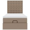vidaXL Otomanski posteljni z vzmetnico kapučino 100x200 cm um. usnje