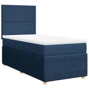 vidaXL Box spring postelja z vzmetnico modra 80x200 cm blago