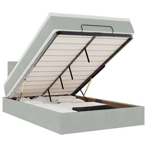 vidaXL Otomanski posteljni okvir z vzmetnico siv 120x200 cm žamet