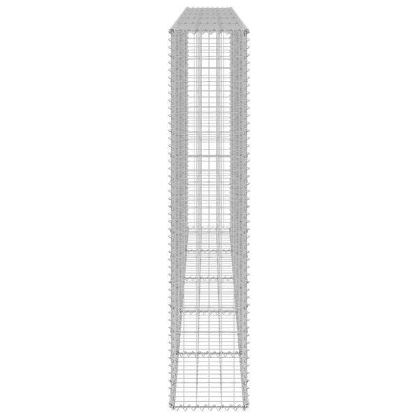 vidaXL Gabionska stena s pokrovi iz pocinkanega jekla 300x30x150 cm