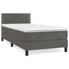 vidaXL Box spring postelja z vzmetnico temno siva 80x200 cm žamet