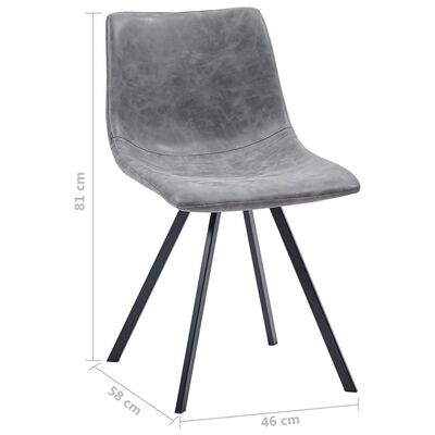 vidaXL Jedilni stoli 4 kosi sivo umetno usnje