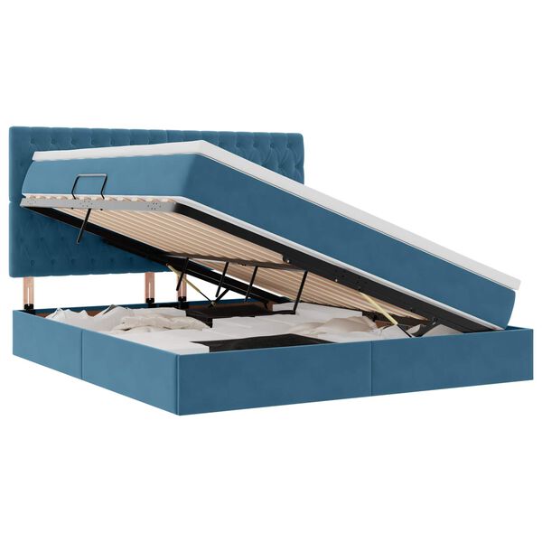 vidaXL Postelja z dodatnim prostorom za shranjevanje in vzmetnico