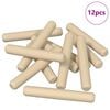 vidaXL Leseni zatiči 12 kos Rjava &Oslash; 8 x 50 mm Trden les