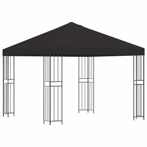 vidaXL Paviljon 3 x 3 m Antracit Poliester in jeklo 190 gsm