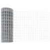 vidaXL Ograja s stebrom srebrna 0,4 x 10 m Jeklo