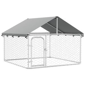 vidaXL Zunanji pasji boks s streho 200x200x150 cm