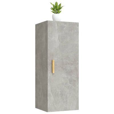 vidaXL Stenska omarica betonsko siva 34,5x34x90 cm konstruiran les