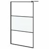 vidaXL Tu&scaron; zasloni Črna 115 x 195 cm Steklo in aluminij