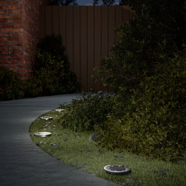 vidaXL Solarne talne svetilke s konicami zunanje 4 kosi toplo bele