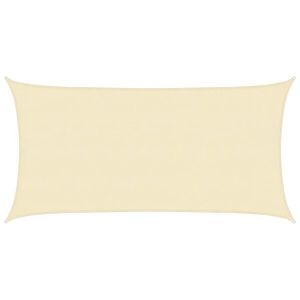 vidaXL Senčno jadro 160 g/m&sup2; krem 4x7 m HDPE