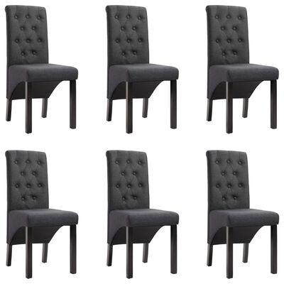vidaXL Jedilni stoli 6 kosov temno sivo blago