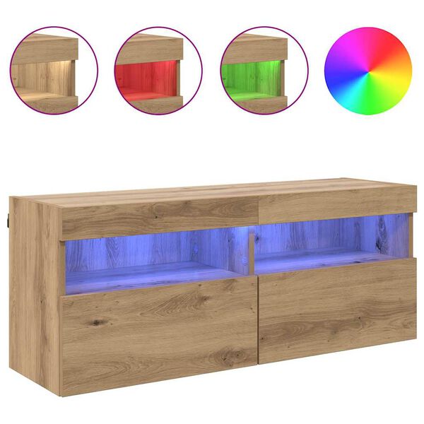 vidaXL TV stenska omara Umetni hrast 100 x 30 x 40 cm Konstruiran les