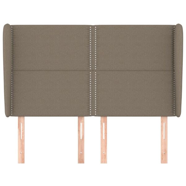 vidaXL Vzglavje z u&scaron;esi taupe 147x23x118/128 cm blago