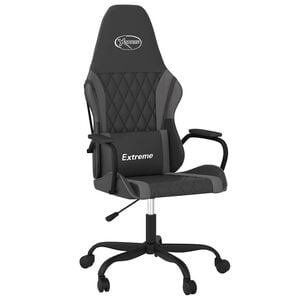 vidaXL Gaming stol črno in siva umetno usnje