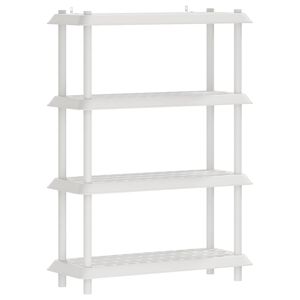 vidaXL Polična enota 4 nivojev 100 x 40 x 136,5 cm PP Bela