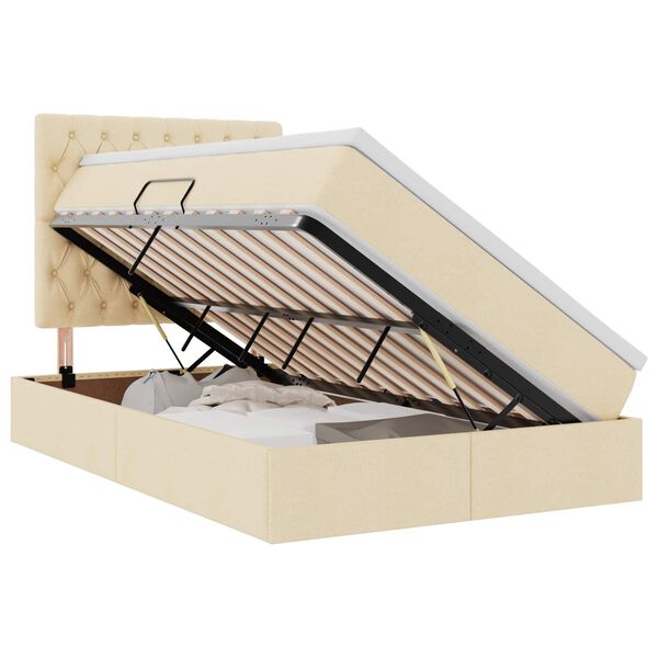 vidaXL Postelja z dodatnim prostorom za shranjevanje in LED osvetlitvijo