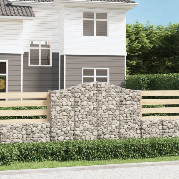 vidaXL Obokane gabion košare 5 kosov 200x30x140/160cm pocinkano železo