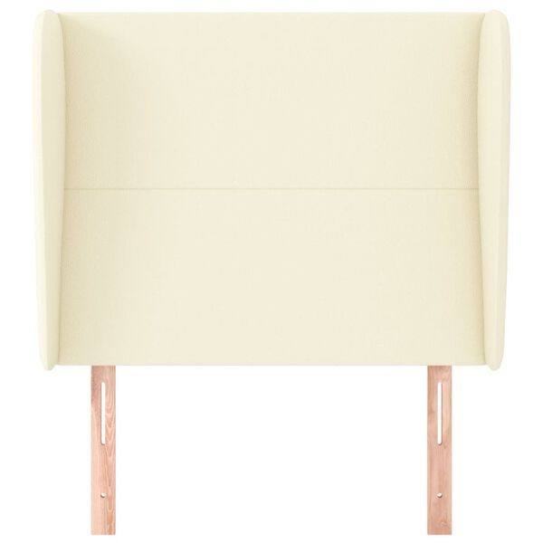 vidaXL Vzglavje z u&scaron;esi krem 93x23x118/128 cm umetno usnje