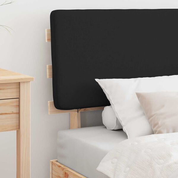 vidaXL Posteljni okvir z oblazinjenim vzglavjem Črna 80 x 200 cm
