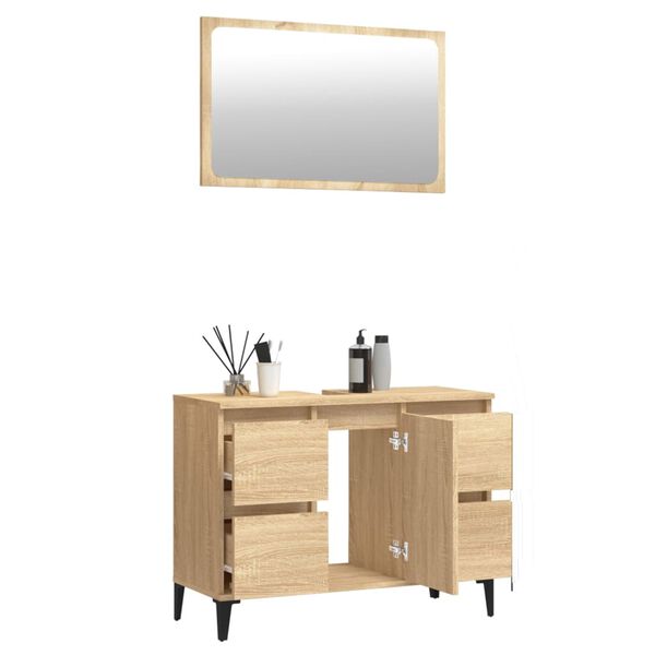 vidaXL Kopalni&scaron;ka garnitura 2-delna sonoma hrast inženirski les