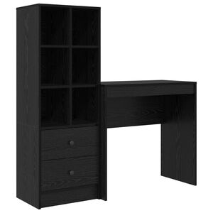 vidaXL Miza Črna Orehovina 125,5 x 40 x 127 cm 2 kos